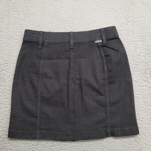 Columbia Skirt Womens 2‎ Black Denim Outdoors Casual Buttons Flat Front Stretch